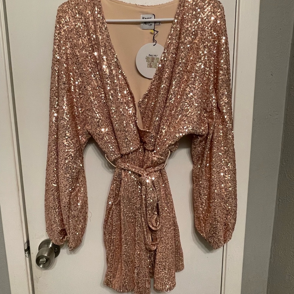 NWT Princess Polly Dancing Queen Mini Dress Champagne size 4